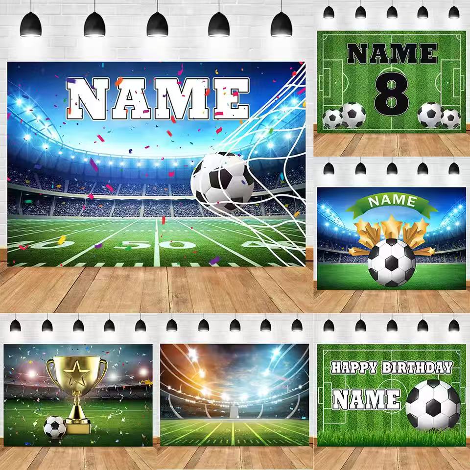 Photography Sport - Fondo de fútbol personalizado con nombre