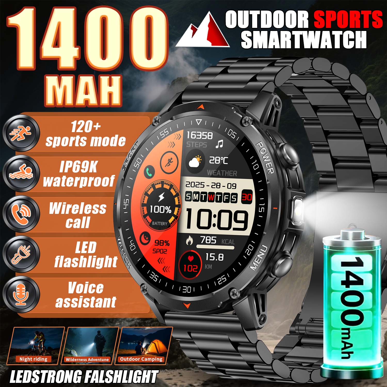 Photography Quiz - Reloj Inteligente Militar 2026 para Hombre,