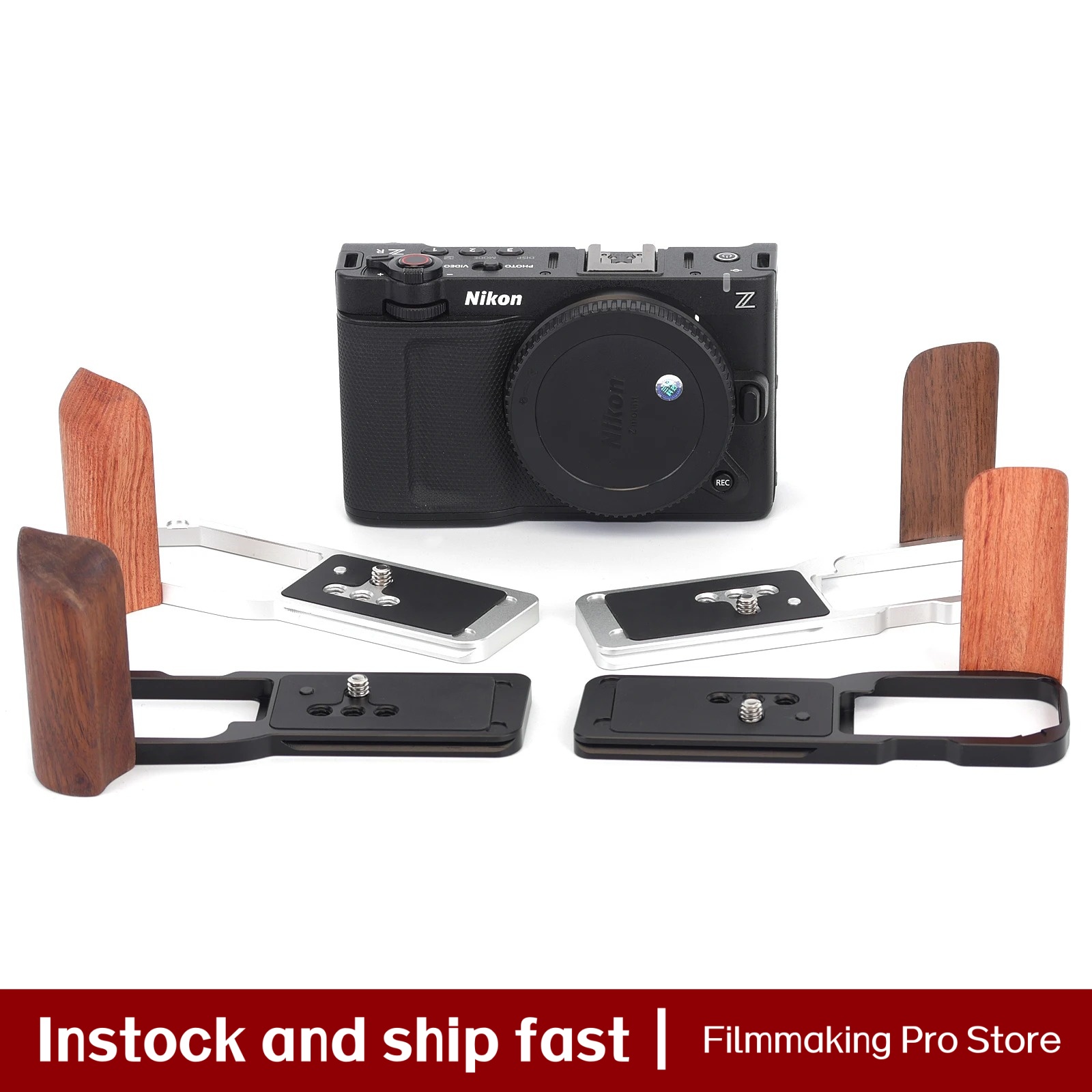 Camera Cage Baseplate - Empuñadura de Madera para Cámara Nikon