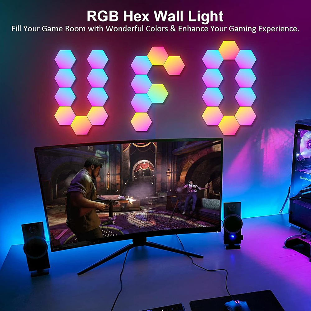Luz LED hexagonal RGB, luz de  - Pixel Art Led Panel reseña y precio