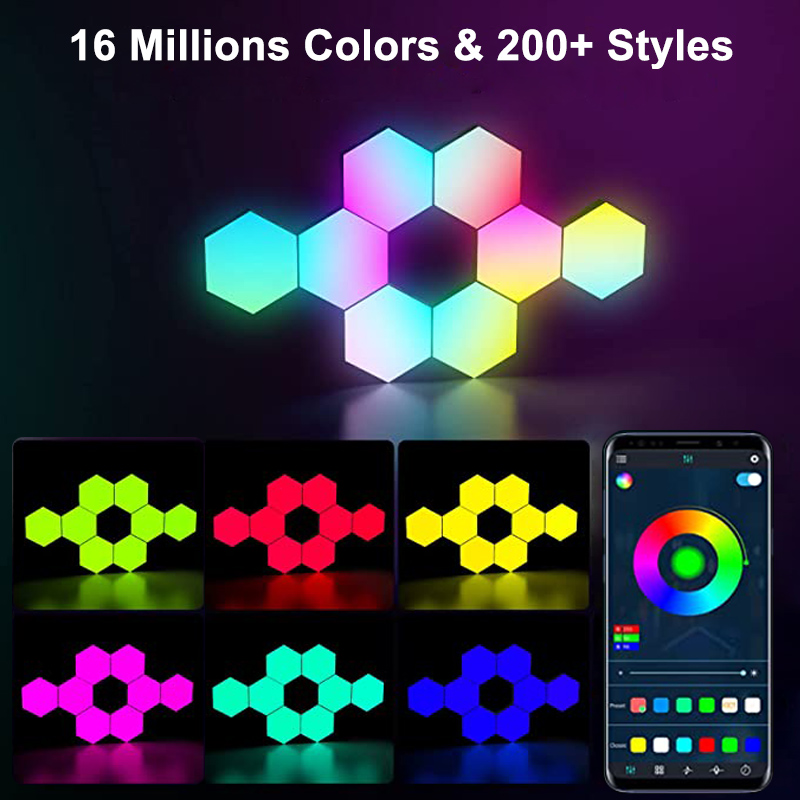 Luz LED hexagonal RGB, luz de  - Pixel Art Led Panel reseña y precio