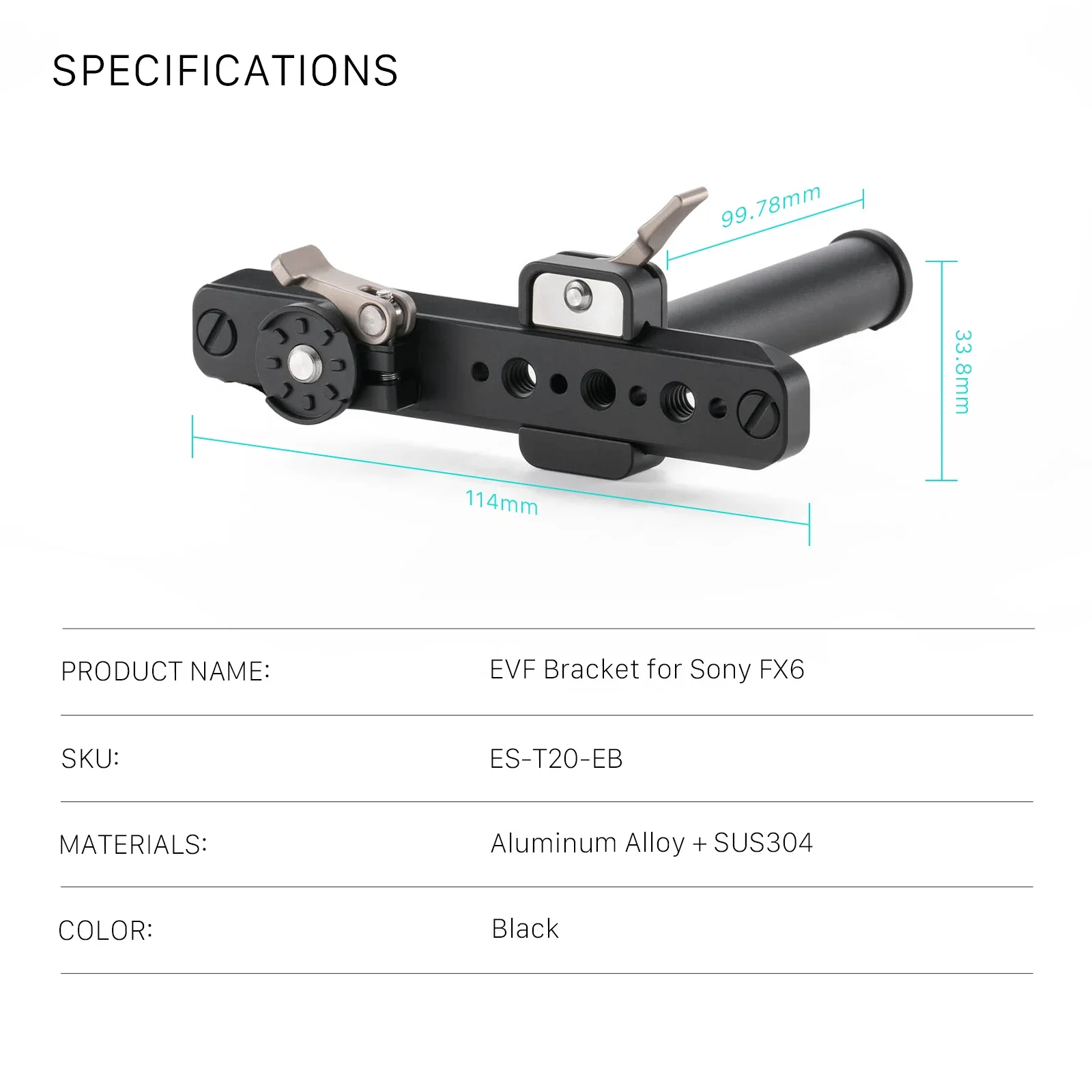 Soporte TILTA ES-T20-EB EVF pa - Camera Cage Baseplate reseña y precio