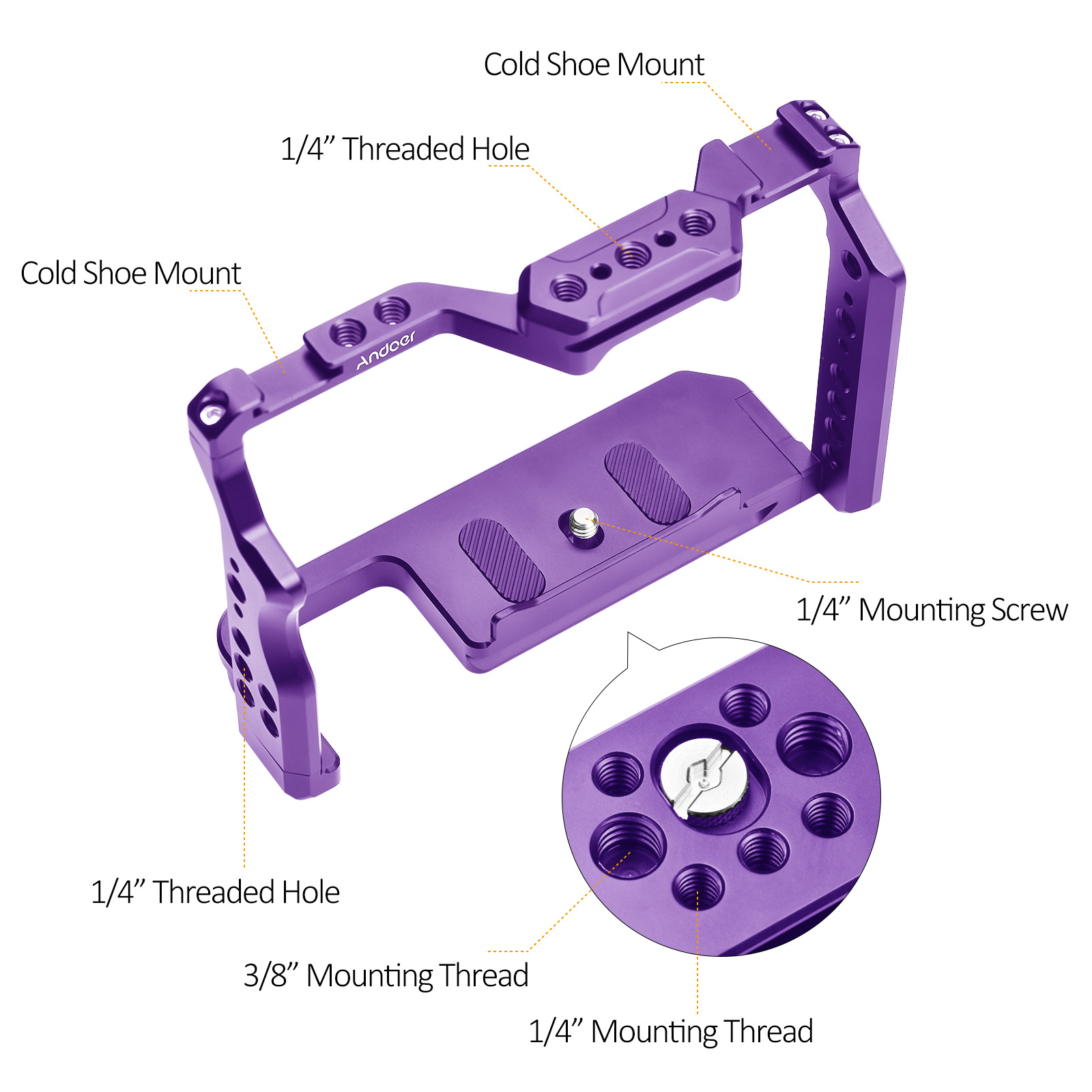 Andoer-jaula para cámara, jaul - Camera Cage Baseplate reseña y precio
